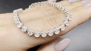 Браслет с лунным камнем   Ювелирная огранка  ЛУН078