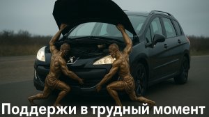 Газовые упоры капота на Пежо 308