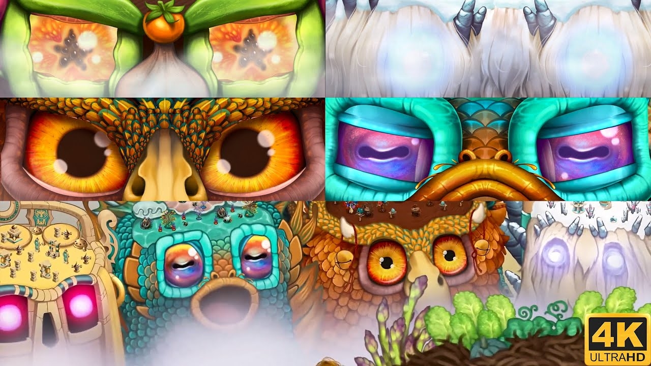 Все Титаны (Натуральные Острова) - Все Анимации (My Singing Monsters, Мои Поющие Монстры, Msm, Мсм)