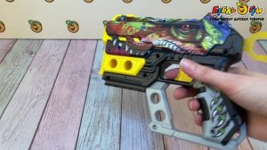 340802 Бластер Fast Pioneer Attacker с мягкими пулями и механизмом  разноцветный 4шт с 8лет