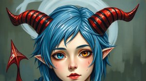 Девушка с рогами