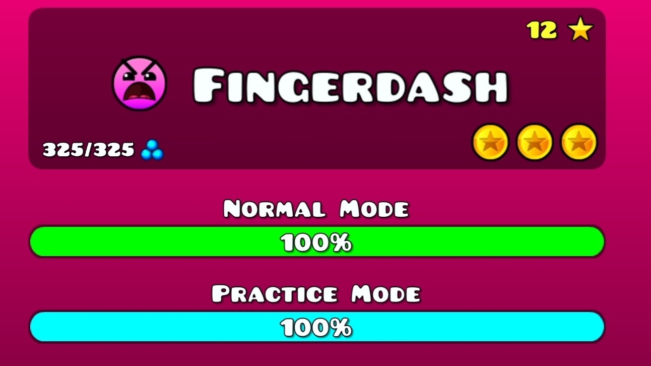 Fingerdash с тремя монетами в геометрия даш