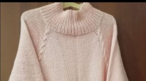 ОБЗОР МОЕГО ВЯЗАНОГО УДЛИНЁННОГО СВИТЕРА.Фиалочки-запись от 19.10.25г