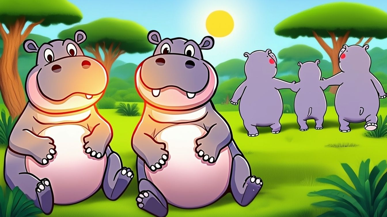 Мультик для малышей Айболит и Бегемотики  Песени для детей. #мультик #песенка