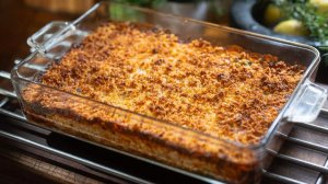 Запеканка с курицей и брокколи под сырной корочкой