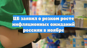 ЦБ заявил о резком росте инфляционных ожиданий россиян в ноябре