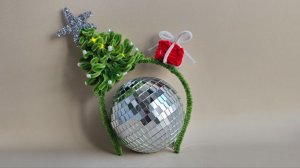 Новогодний ободок-ёлочка. Набор из синельной проволоки