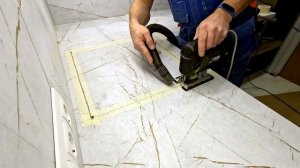 Врезка мойки в столешницу.