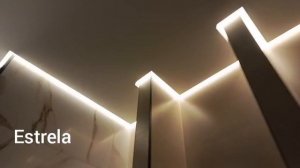 Натяжной потолок с подсветкой для ванной