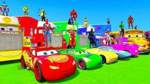 ЧЕЛОВЕК-ПАУК и Маккуин, МЕГА-ПРЫЖОК НА РАМПЕ! СУПЕРГЕРОИ ХАЛК, Гоку, МАК, Грузовик Дисней Тачки 3