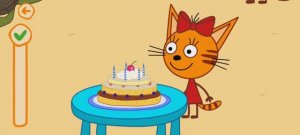 Три Кота Мультфильм Игра День рождения Карамельки.