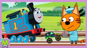 Три Кота против Паровозика Томаса.Большие Гонки для Мультгероев.Кто Лучше и Круче