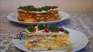 ИДЕАЛЬНАЯ ЗАКУСКА рецепт КУРИНОГО торта СЫТНО и очень ВКУСНО!!!!!!