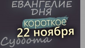 22 ноября Суббота Евангелие дня 2025 короткое!