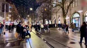 Рождественская иллюминация в Цюрихе, Швейцария🎄Атмосфера Рождества в ШВЕЙЦАРИИ🇨🇭