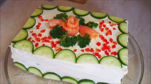 Закусочный торт ПРАЗДНИЧНЫЙ бутербродный торт СОБРАЛИ и ГОТОВО!!!