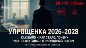УПРОЩЕНКА 2026–2028: КАК БЫЛО И КАК СТАЛО. ПОЧЕМУ УСН ПРЕВРАТИЛАСЬ В ГИБРИДНЫЙ РЕЖИМ