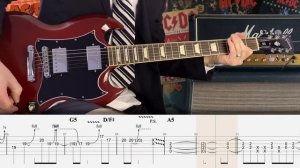 AC DC - It's a Long Way to The Top Cover (Табулатура) Guitar Tutorial TABS