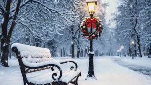 Плейлист старых рождественских песен в уютной кофейне 1950-х годов на Рождество.