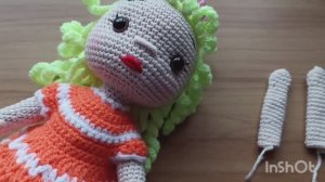 Кукла,, Ляля,, ч. 2 вяжем голову.