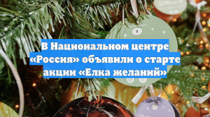 В Национальном центре «Россия» объявили о старте акции «Елка желаний»