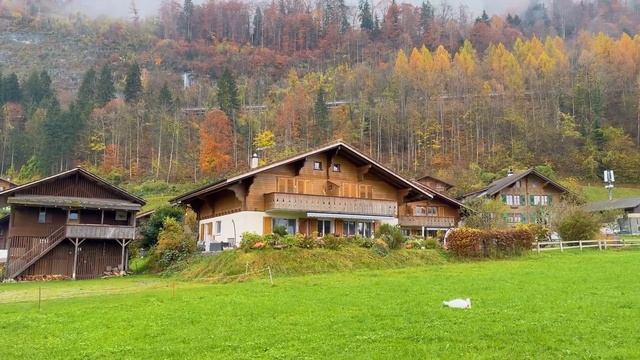 Швейцария. Осенняя прогулка по деревне Изельтвальд и озеру Бриенц