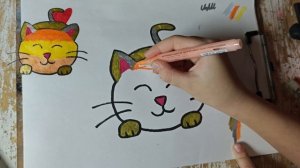 Рисуем кота с детьми — весело и творчески 🖍️