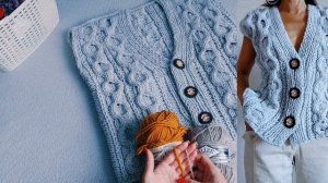 🔥 ЖИЛЕТ ИЗ ТОЛСТОЙ ПРЯЖИ/ БЕСПЛАТНЫЕ МК В Telegram