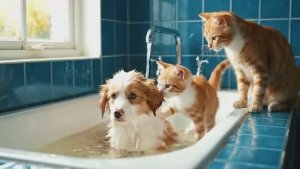 Большое видео про кошку маму и котят. Часть 2