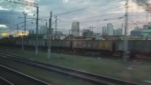 РЖД Екатеринбург закат вид из окна поезда под стук колес