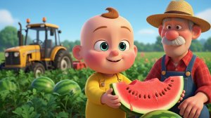 Трактор, Дед и Внук – Урожайная Песня! | Детская песенка про фрукты и весёлую поездку