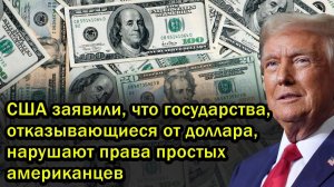 США заявили, что государства, отказывающиеся от доллара, нарушают права простых американцев