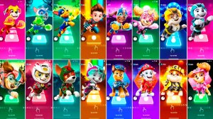 Мультики для Детей Щенячий Патруль Tiles Hop - МАРШАЛЛ, РОККИ, ГОНЩИК, РАЙДЕР, СКАЙ, КРЕПЫШ