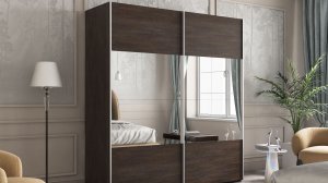 Обзор 2-х дверного шкафа-купе серии "Эста", Фасад: Венге Мали, Корпус: Венге Мали