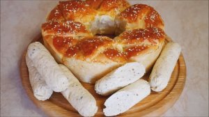 Домашние КУРИНЫЕ СОСИСКИ и ПАСХАЛЬНЫЙ хлеб ВКУСНО !!!! не передать словами!!!!выпечка и кулинария