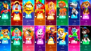 Мультики для Детей Щенячий Патруль Tiles Hop - ГОНЩИК, РАЙДЕР, КРЕПЫШ, МАРШАЛЛ, СКАЙ.ЗУМА, РОБОПЁС