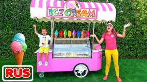 Ники с мамой играют в магазин мороженого! Видео для детей!