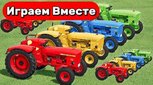 МУЛЬТИКИ ПРО МАШИНКИ И РАЗНОЦВЕТНЫЕ ТРАКТОРЫ НА ФЕРМЕ ДЛЯ ДЕТЕЙ 🚜 БОЛЬШИЕ И МАЛЕНЬНИЕ ТРАКТОРЫ