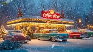 Рождественская кофейня 1950-х годов, Классические Рождественские песни, Винтажная атмосфера