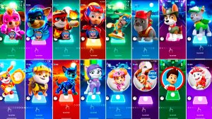 Мультики для Детей Щенячий Патруль Tiles Hop - СКАЙ, ГОНЩИК, МАРШАЛЛ, РАЙДЕР, ЗУМА, ТРАКЕР