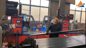 Карусельная установка для сварки балки грузовых стеллажей.