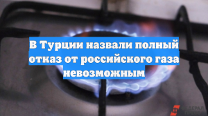 В Турции назвали полный отказ от российского газа невозможным