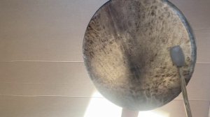 Шаманский бубен 60 см, деревянная рукоять, с ворсом