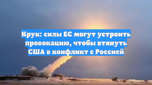 Крук: силы ЕС могут устроить провокацию, чтобы втянуть США в конфликт с Россией