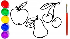 Мультик раскраска для детей. Как нарисовать фрукты