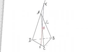 Сечение тетраэдра подробно. Пример 6.