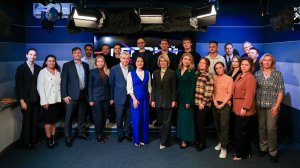 Юлия Купецкая и Андрей Гореликов поздравили телекомпанию «Первый Мытищинский» с 25-летием