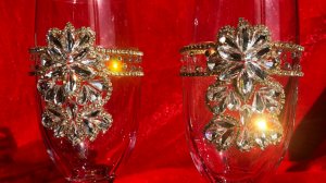 Праздничные бокалы с кристаллами