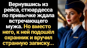ИСТОРИЯ ИЗ ЖИЗНИ/Стюардесса ждала встречающего мужа, но к ней подошёл охранник и вручил записку