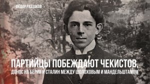Партийцы побеждают чекистов,донос на Берия и Сталин между Шолоховым и Мандельштамом | Фёдор Раззаков